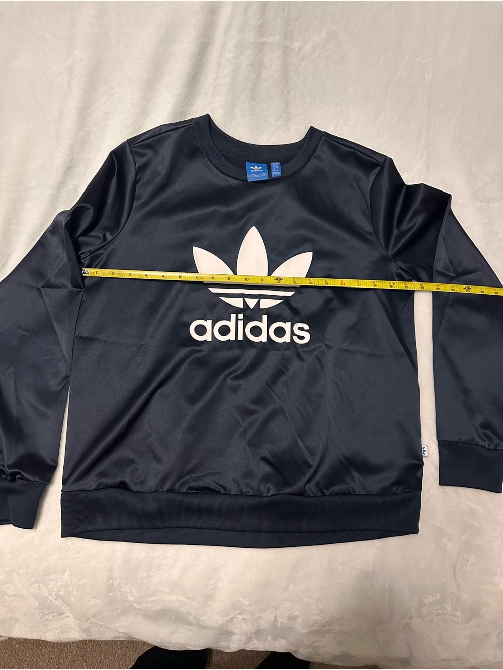 adidas Blue Crewneck Sweatshirt with White Trefoil